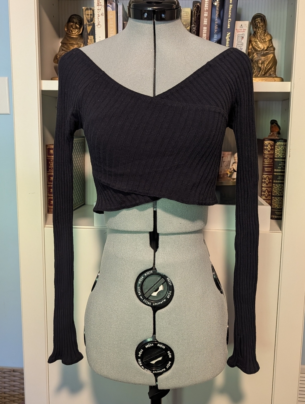 Free People Movement Black Ribbed Criss-crossed Top